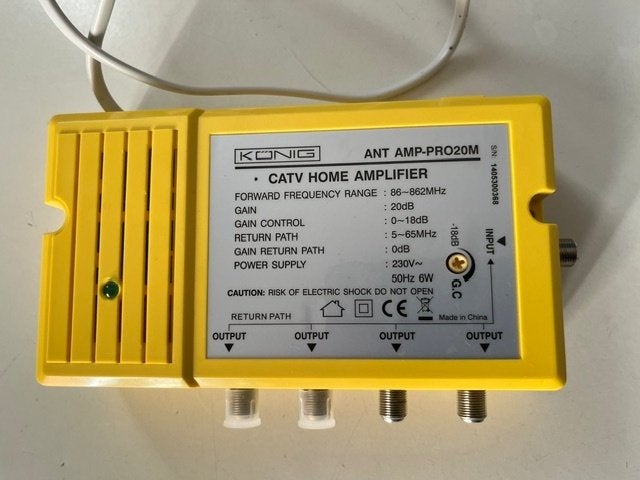 konig coax versterker, Ophalen of Verzenden, Zo goed als nieuw, Minder dan 2 meter, Coaxiale kabel