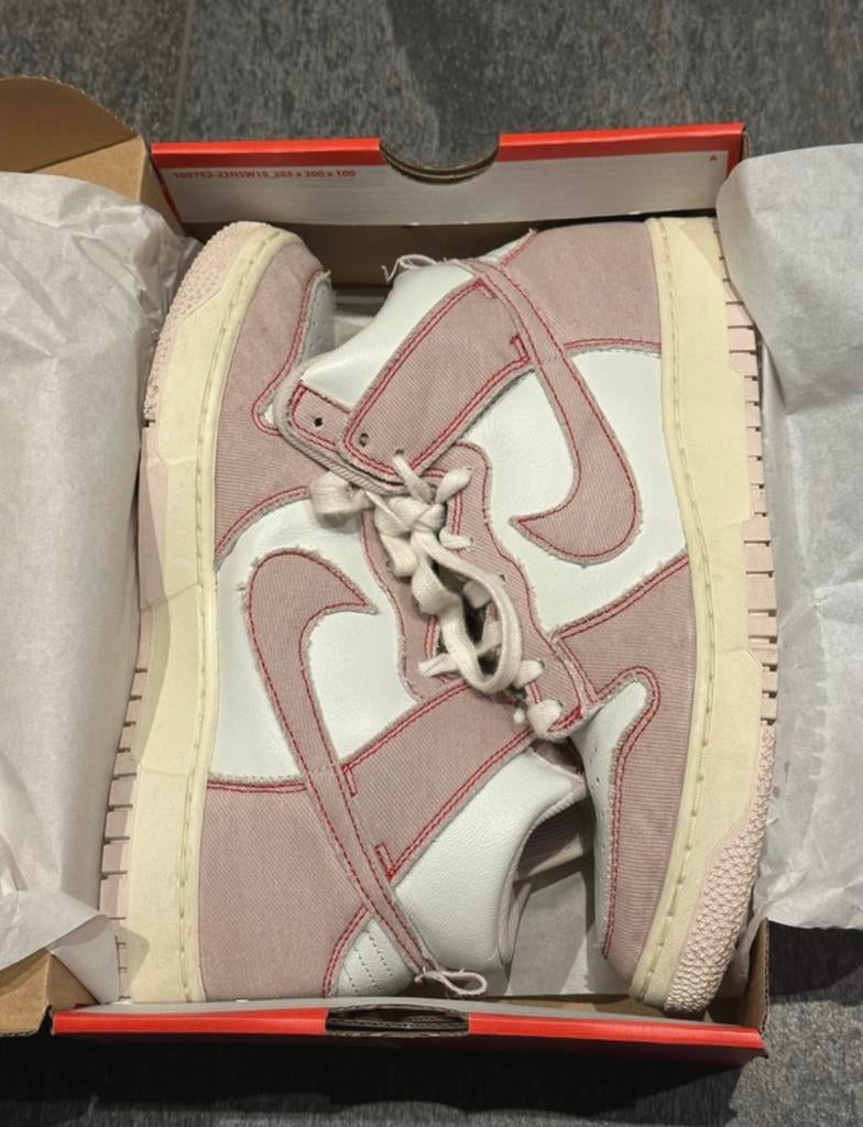 Nike Dunk High 1985 Barely Rose Denim maat 41 Sneakers hoog, Ophalen of Verzenden, Roze, Sneakers of Gympen, Zo goed als nieuw