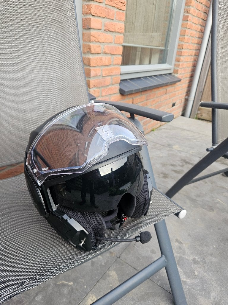 Scorpion EXO-TECH maat L + Cardo Packtalk Slim, Systeemhelm, L, Tweedehands, Ophalen