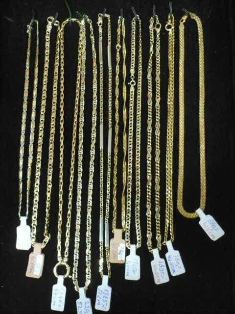 aanbieding gouden kettingen diverse maten de prijzen staan, Ophalen of Verzenden, Zo goed als nieuw, Overige kleuren, Goud