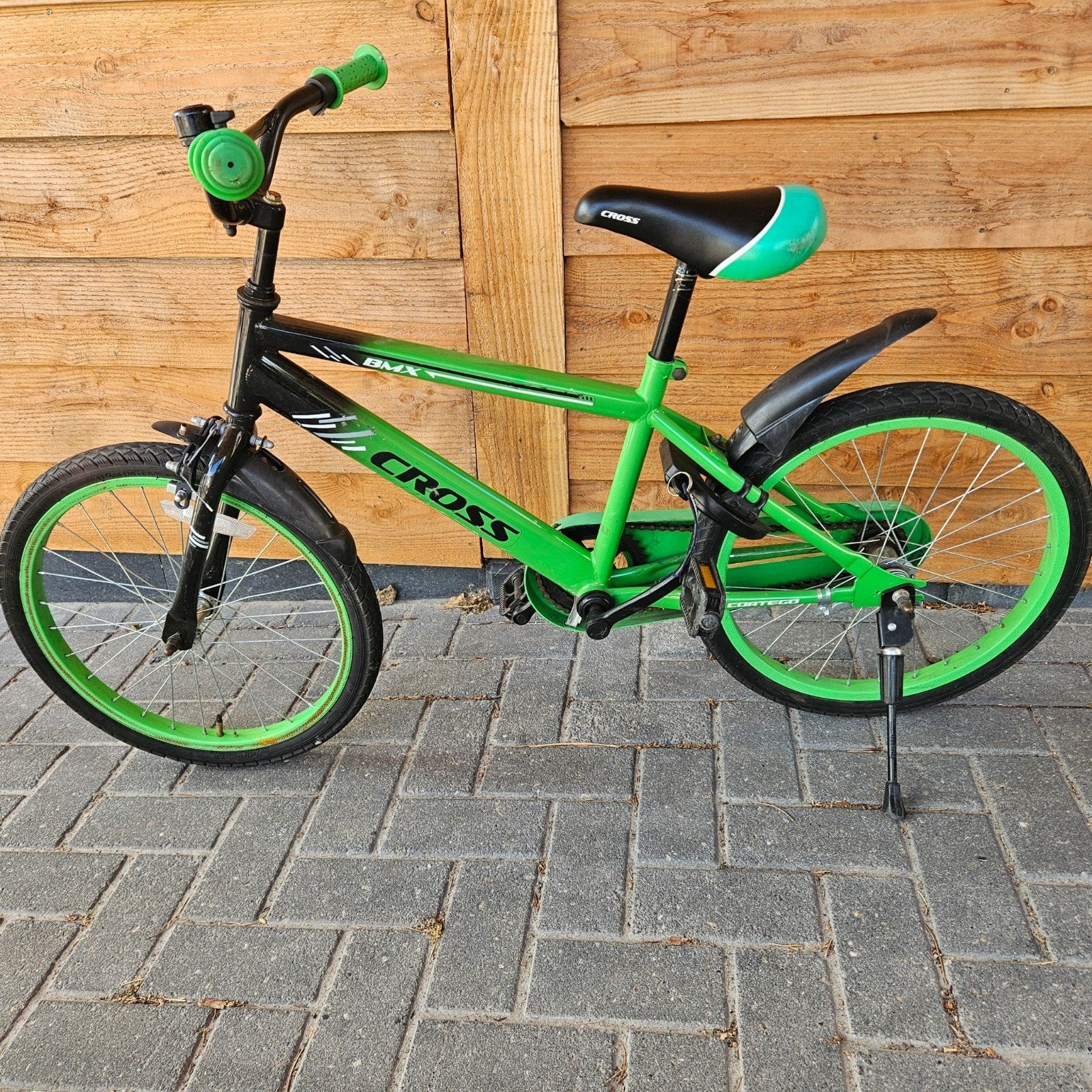 Cross BMX kinderfiets -20 inch. Zwart/Groen, Ophalen, Terugtraprem, Gebruikt, Staal