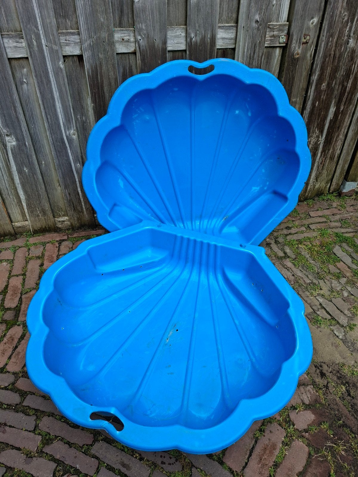 Blauwe schelp zandbak/zwembadje, Kinderen en Baby's, Speelgoed | Buiten | Zandbakken, Ophalen, Gebruikt