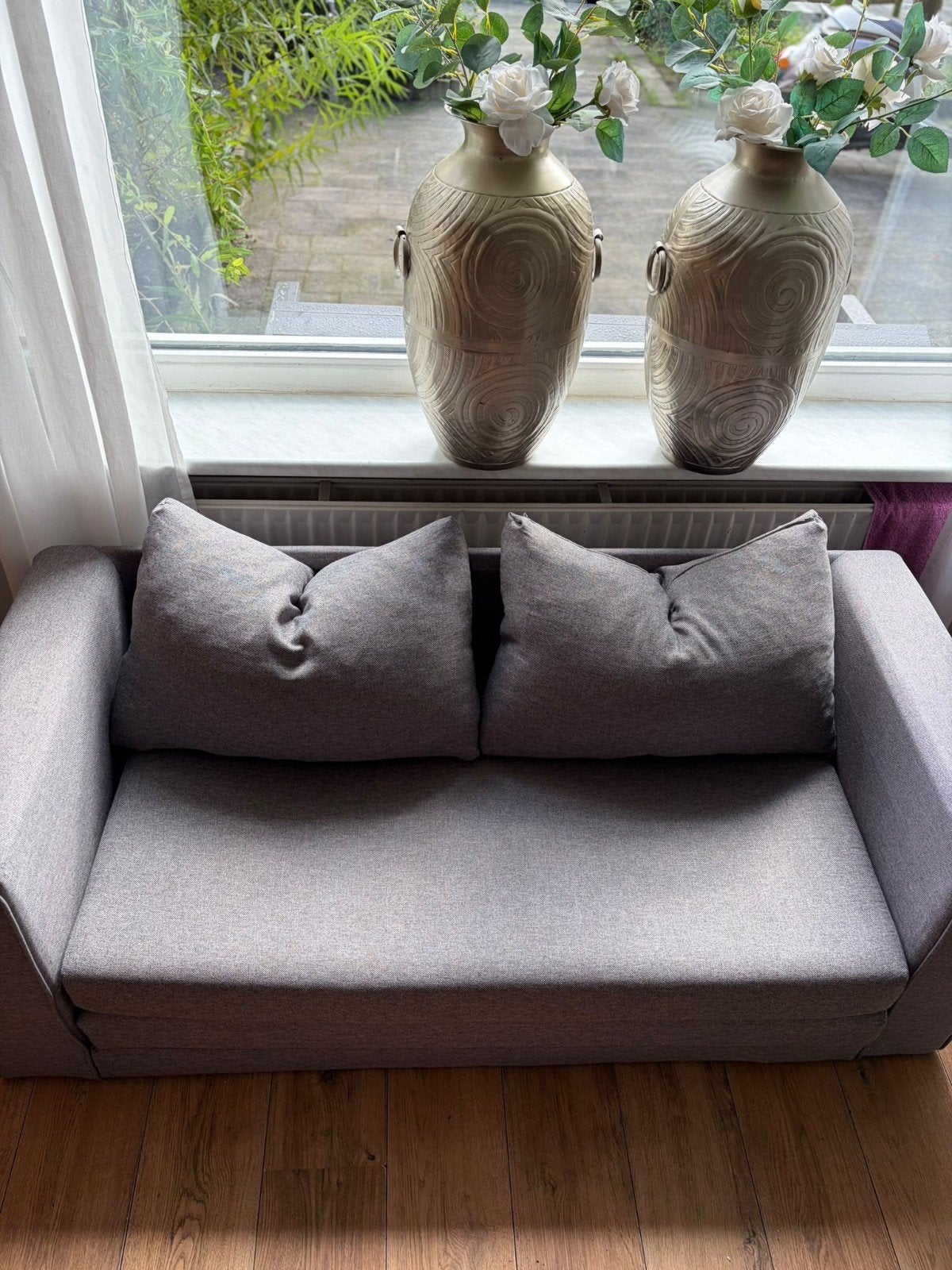 Grijze slaapbank - Compact en comfortabel, Ophalen of Verzenden
