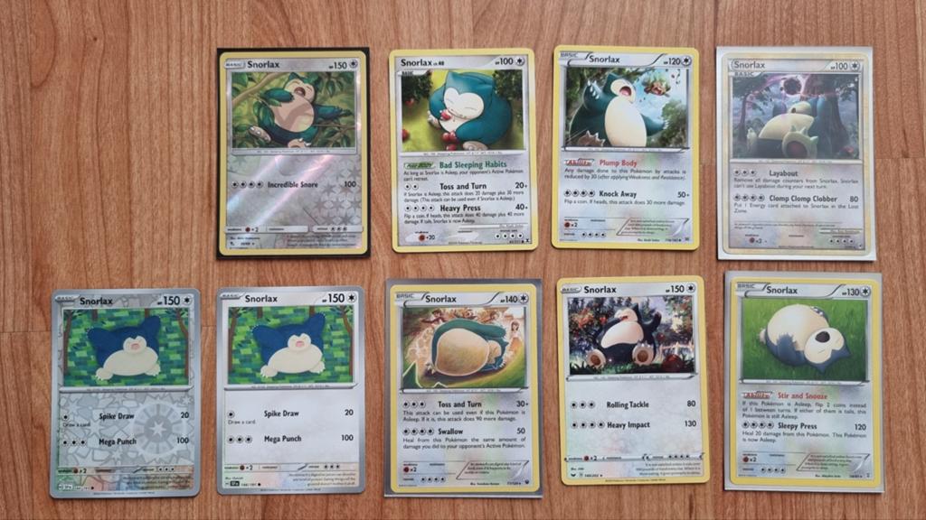 9x Snorlax Pokemon kaarten, Ophalen of Verzenden