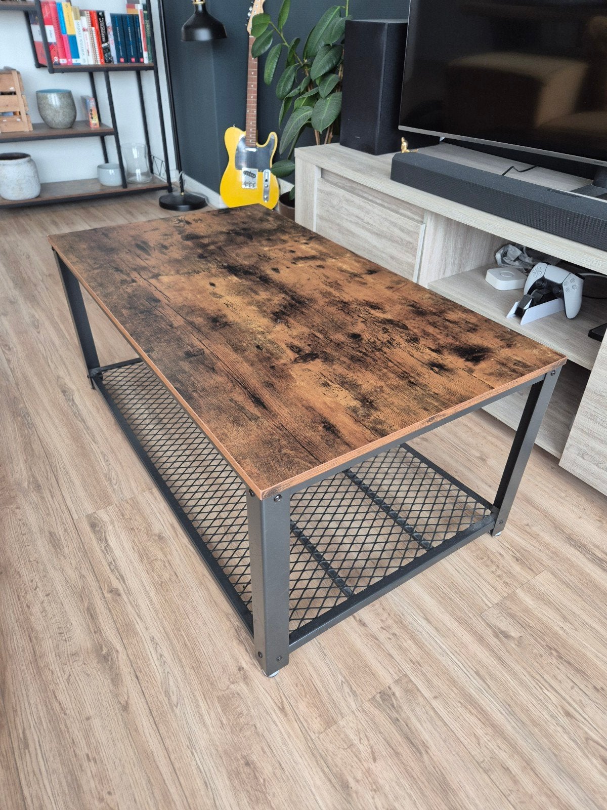 Industriële salontafel - 45x60x106cm, Overige houtsoorten, Gebruikt, 50 tot 100 cm, 100 tot 150 cm