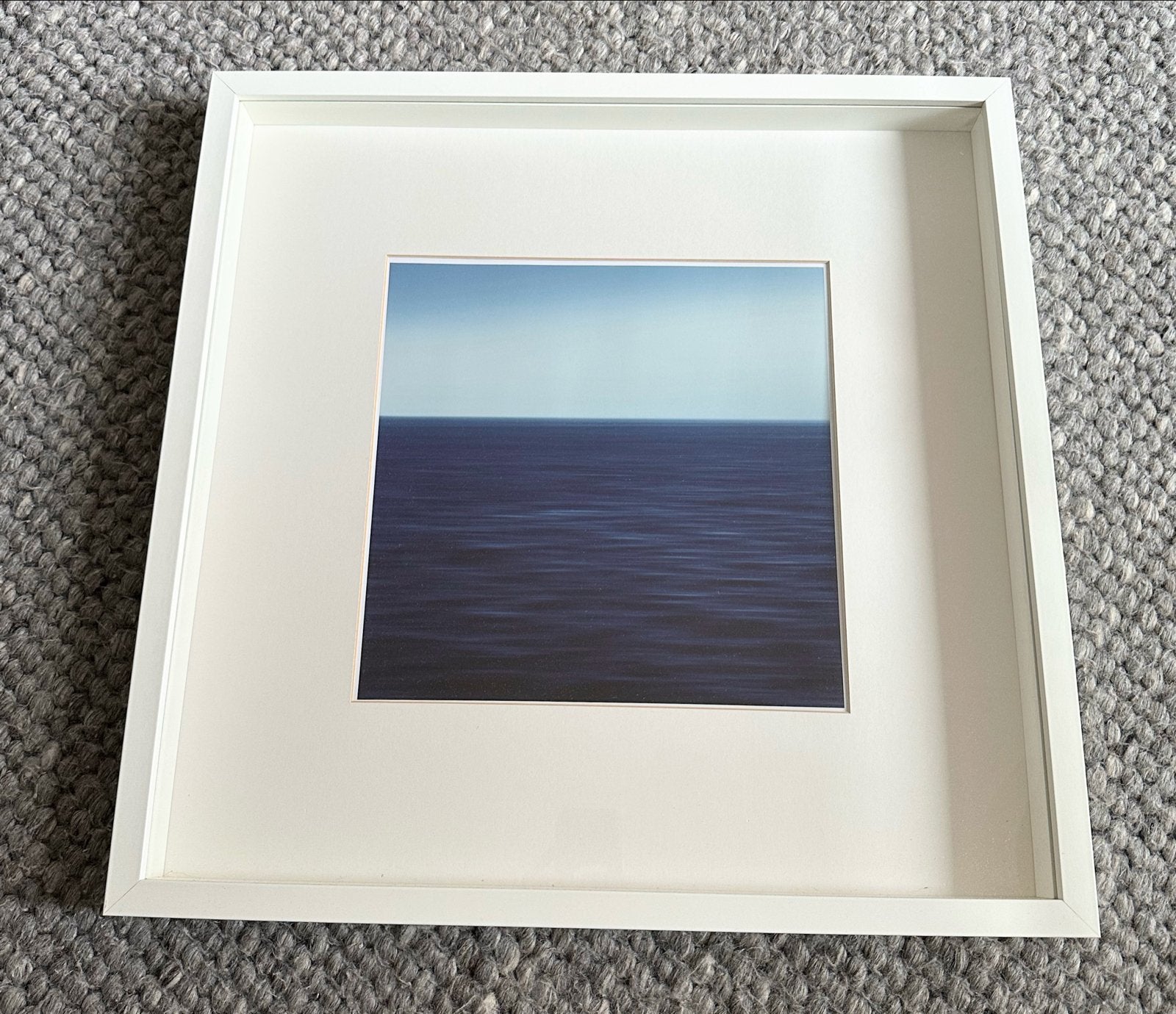 IKEA Ribba fotolijst 50x50 - abstracte print: blauw water, Papier/karton, Passe-partout, Print, Landschap