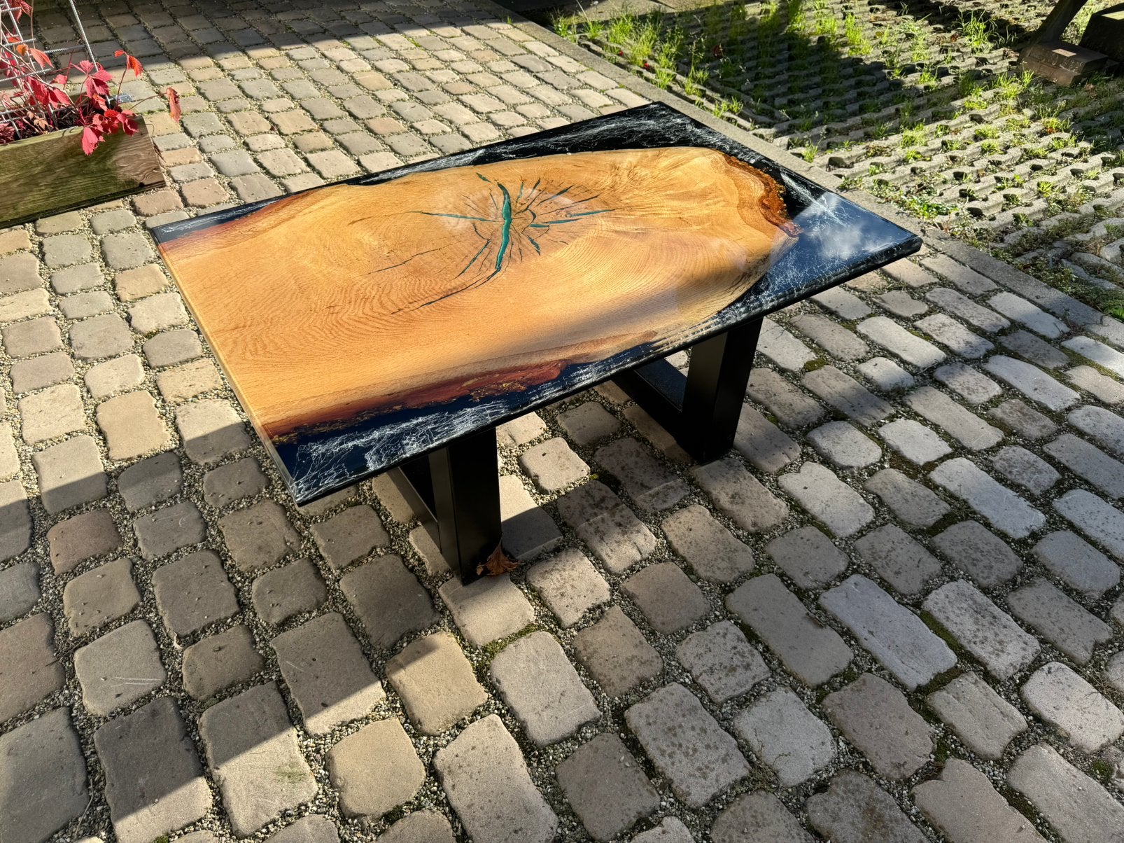 Epoxy tafel DIY koffie tafel ‘Marmer eik’, 100 tot 150 cm, 3421 GW, Eikenhout, Mikolaj@mikotimmerwerken.onmicrosoft.com