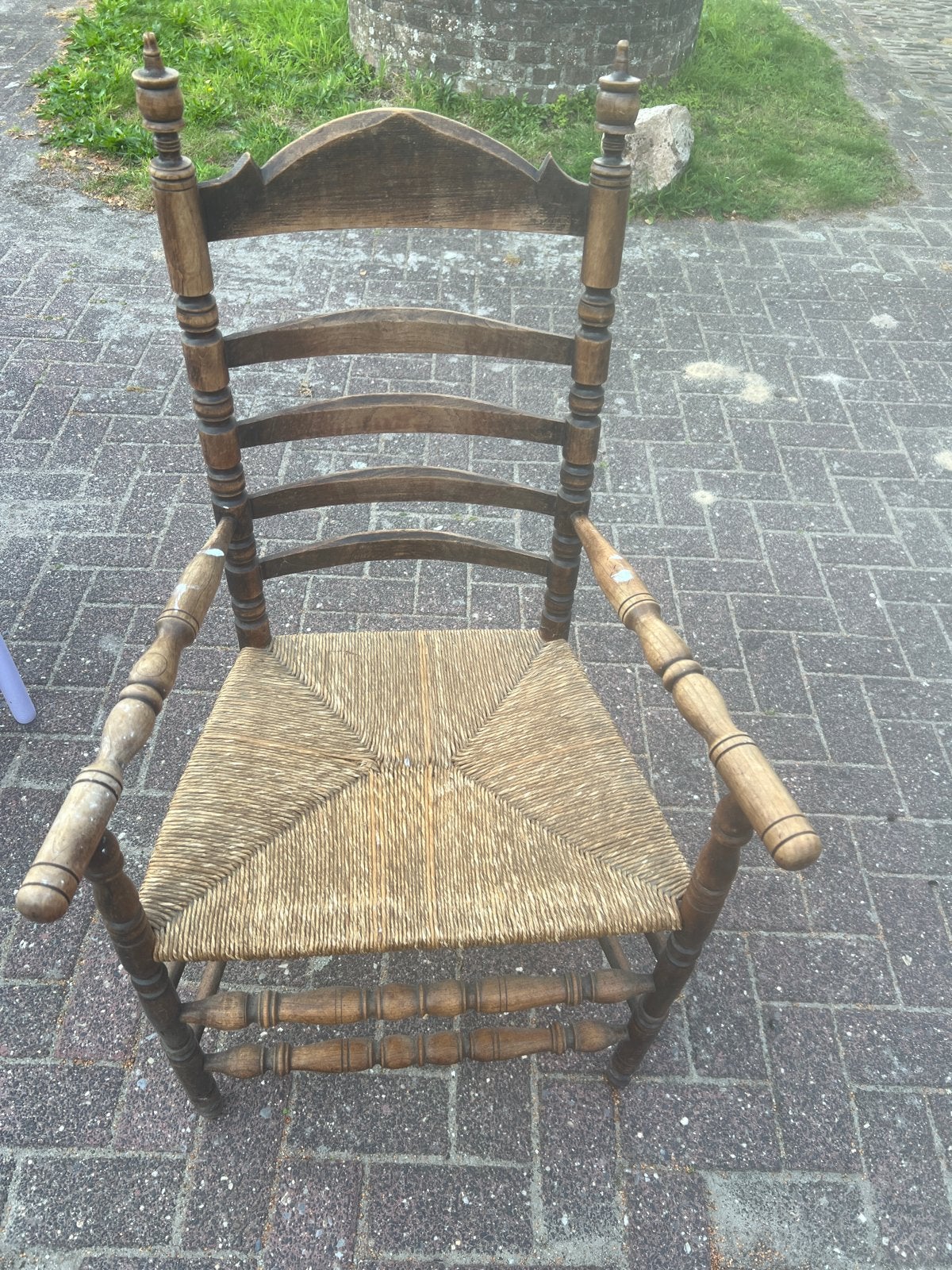 Oud-Hollandse knopstoel / boerenstoel met biezen zitting, Ophalen