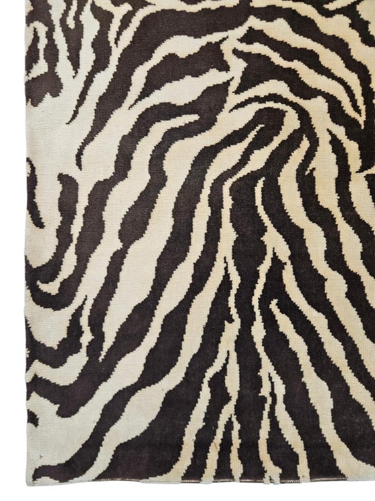 Vintage Chic Zebra vloerkleed Wol Safari 140x240cm, Modern, Afrikaans, Glamour, Gebruikt, 100 tot 150 cm, 200 cm of meer