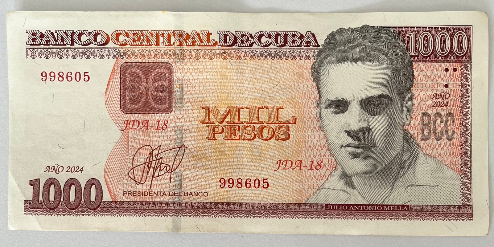 Cuba 1.000 Pesos 2024 lichtgebruikte staat, Verzenden, Midden-Amerika, Los biljet
