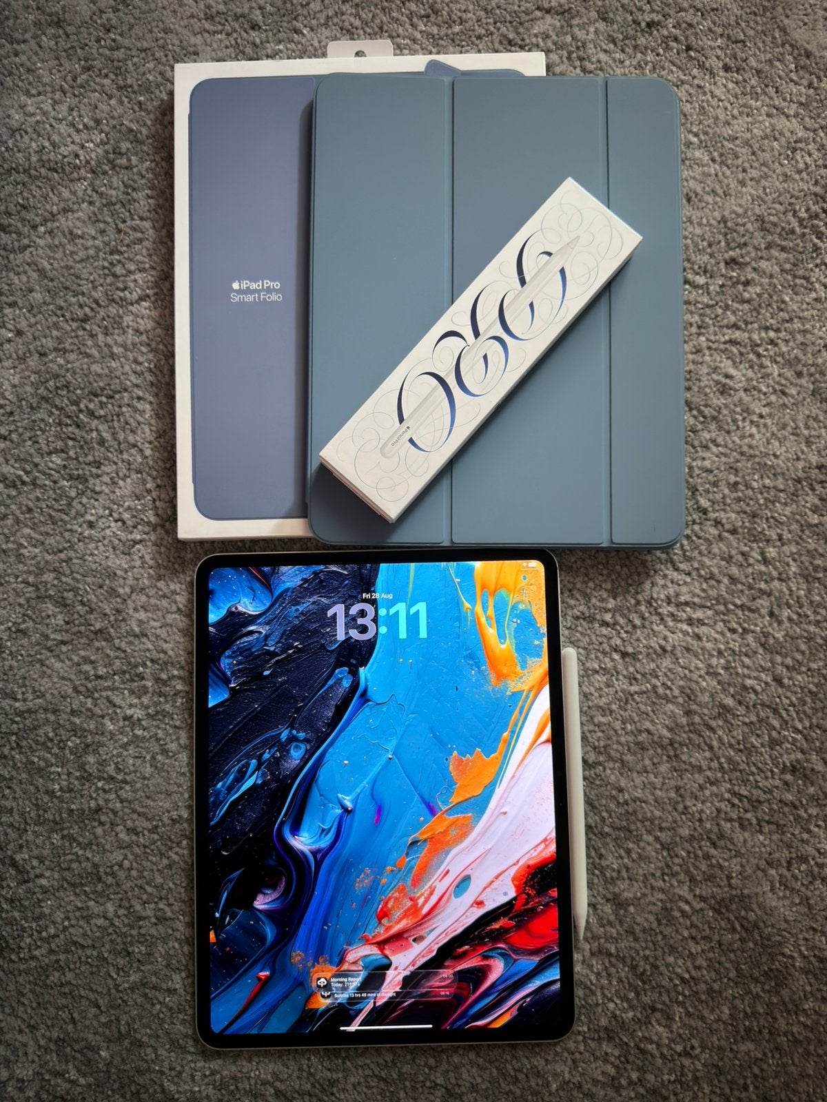 M4 iPad Pro 13 inch 256GB, case, pencil pro, apple care +, Ophalen, 13 inch of meer, Zo goed als nieuw, Apple iPad Pro