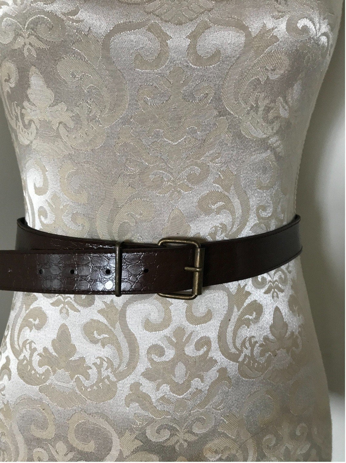 Vintage Bruine Riem, 80 tot 90 cm, Bruin, Tailleriem, Ophalen of Verzenden