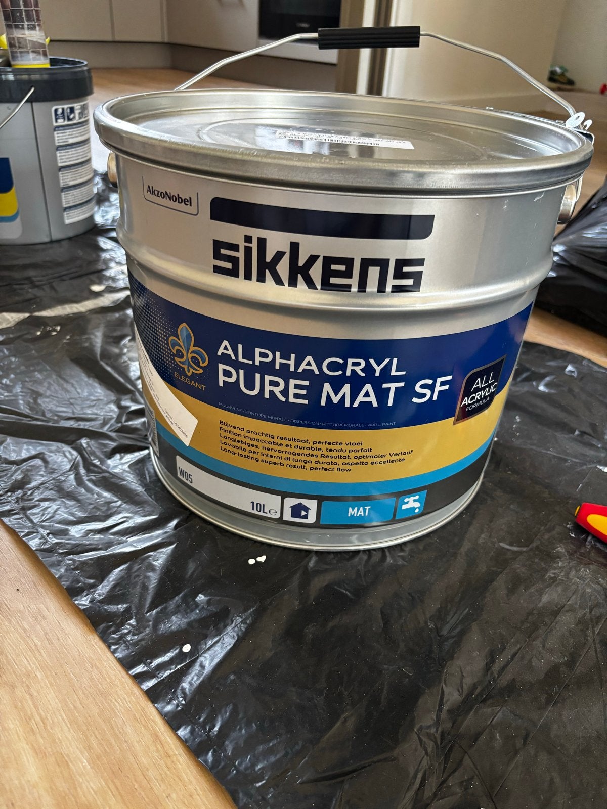 Sikkens Alphacryl Pure Mat - 10L - grijsbeige (ongebruikt!), Ophalen, Nieuw, Verf, 10 tot 15 liter