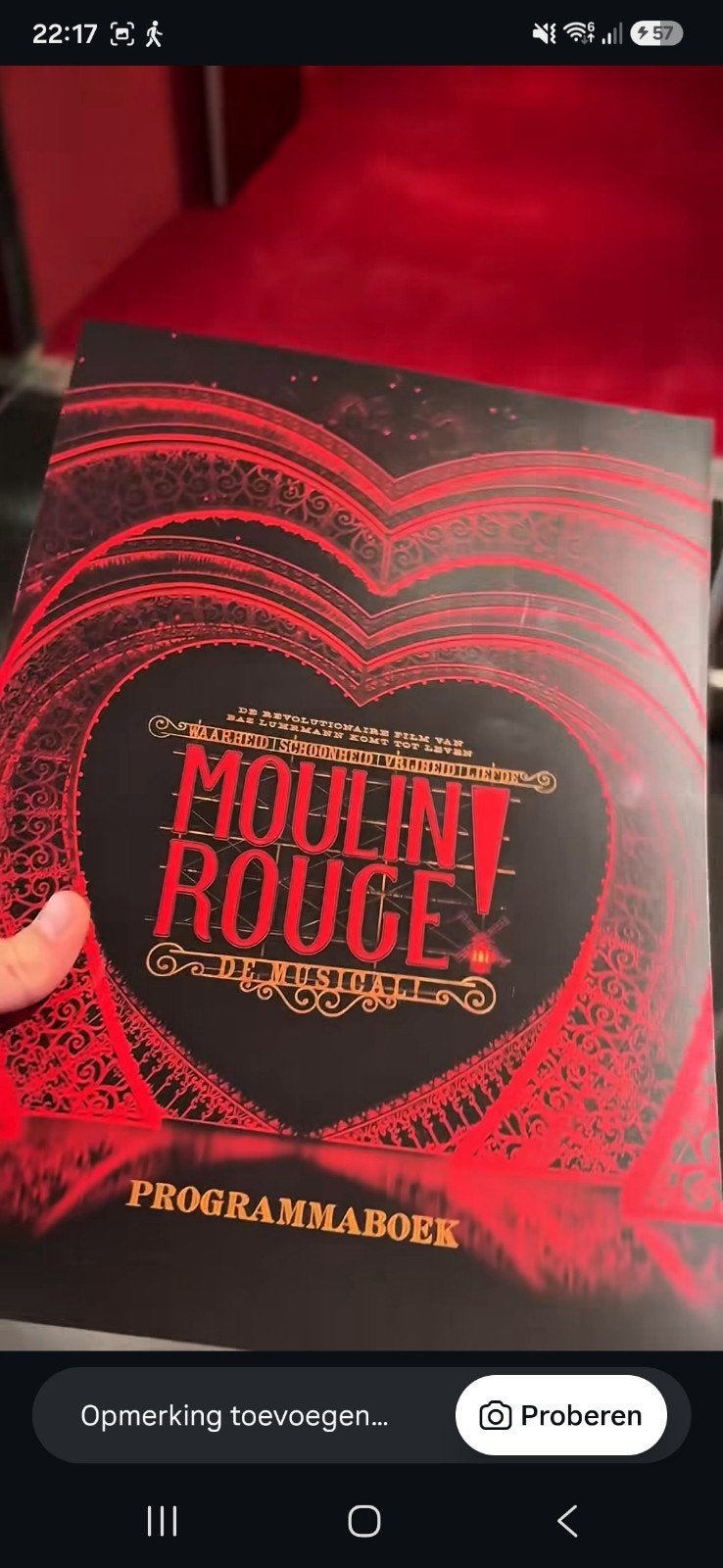 gezocht!! Moulin rouge programma boek, Ophalen of Verzenden