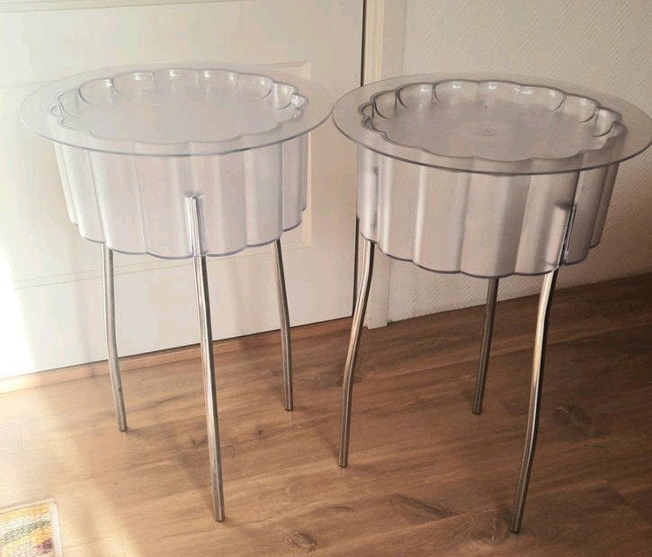Vintage tafeltjes ikea type Hatten, lees de beschrijving, 45 tot 60 cm, Rond, Ophalen of Verzenden, Zo goed als nieuw
