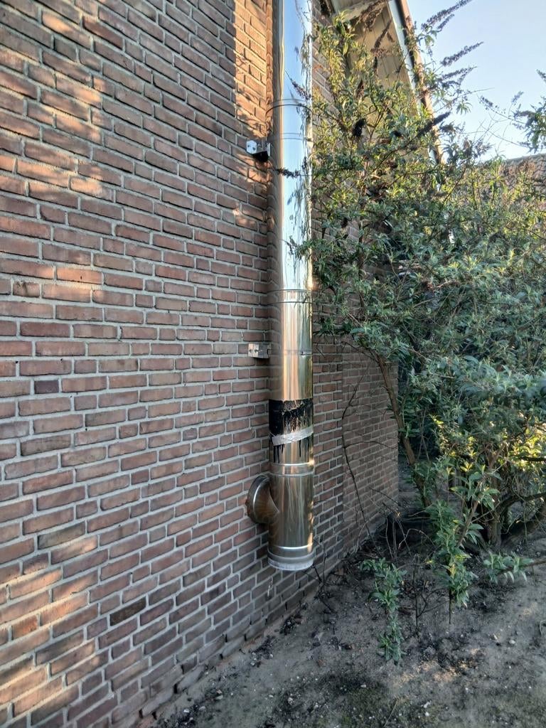 RVS Rookkanaal, Ophalen, Gebruikt, Houtkachel, Inbouw