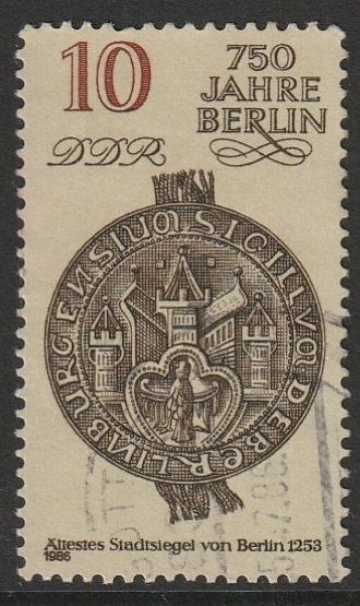 DDR 1986 3023 Stadszegel Berlijn, Gest, Ophalen of Verzenden, DDR, Gestempeld