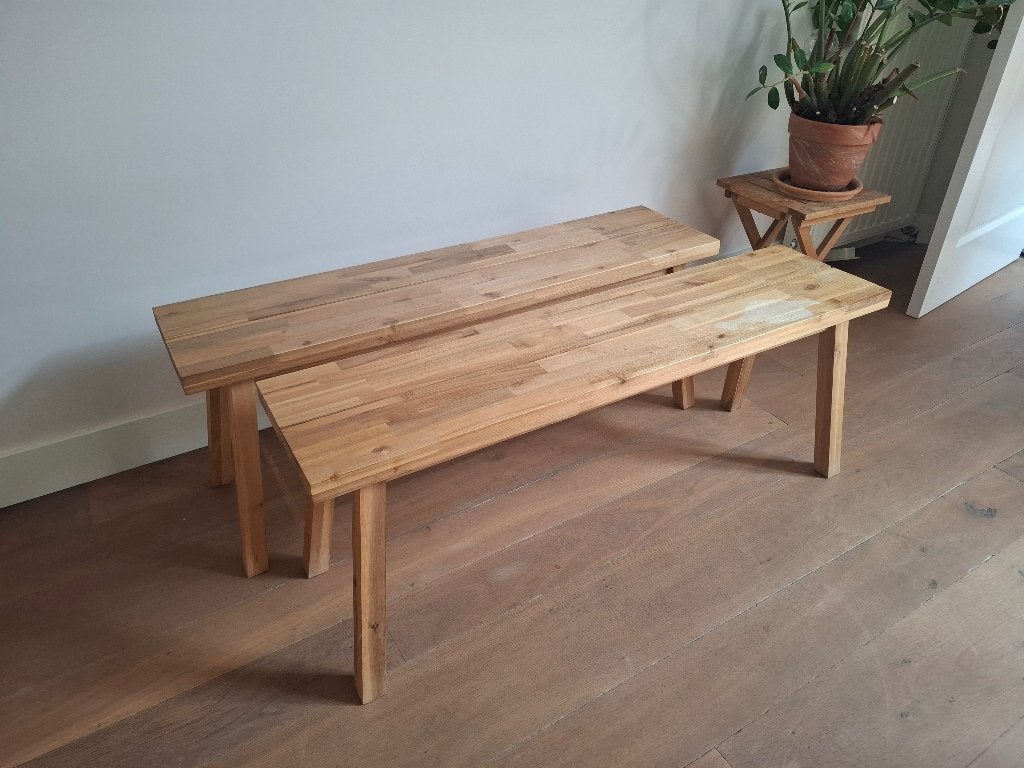 IKEA Massief Houten Bankje, Ophalen, Gebruikt, Twee, Bruin