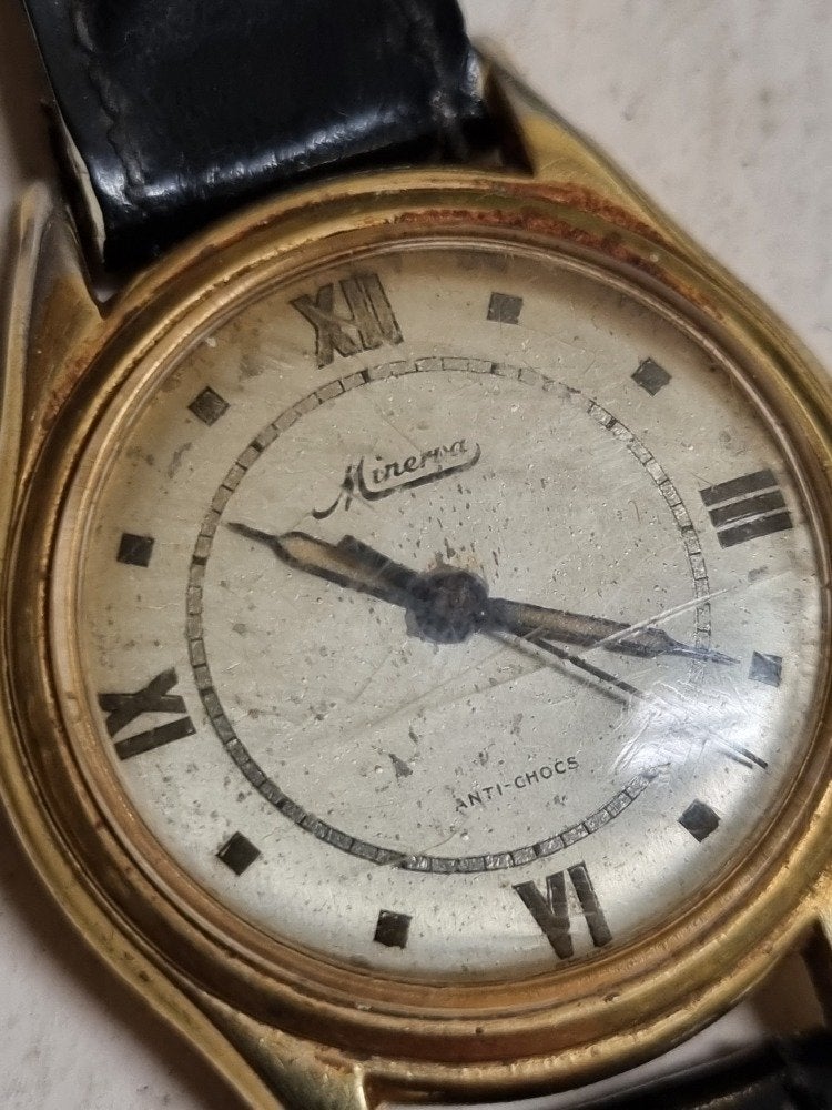 horloge heren minerva vintage 1970, Ophalen of Verzenden, 'T Olde Gre-j, Info@toldegrej.nl, Endepoelstraat 20f Didam