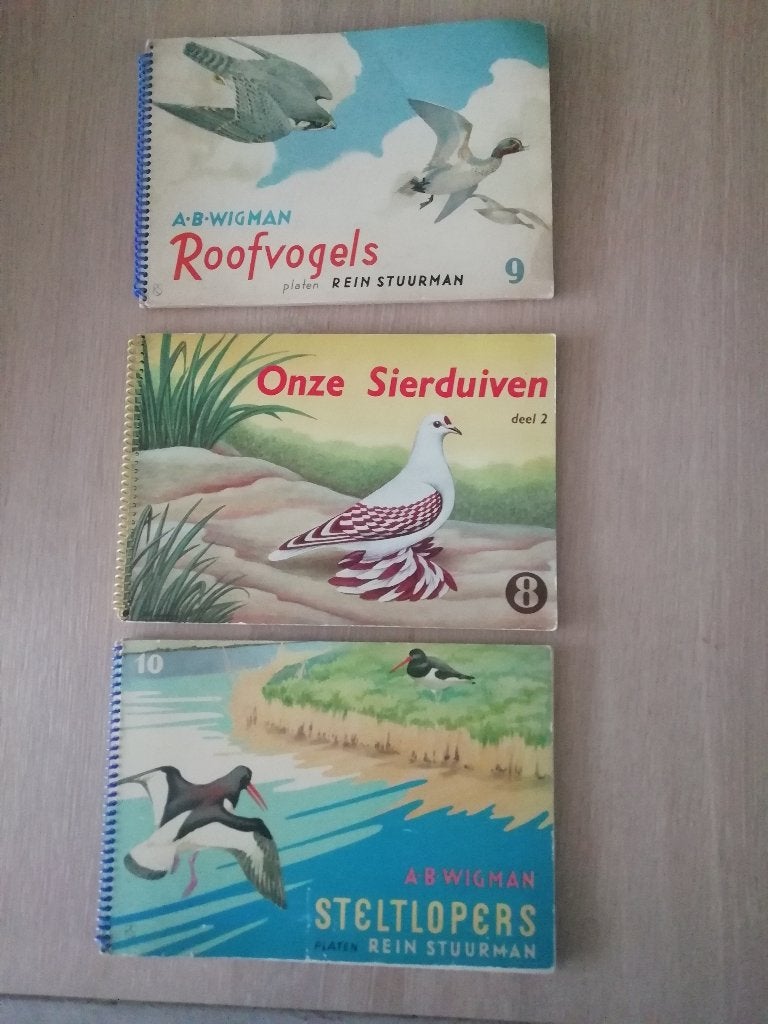 3 plaatjesalbum teo elst heinz kaartenalbum roofvogel duif, Ophalen of Verzenden, Gelezen, Onbekend, Plaatjesalbum