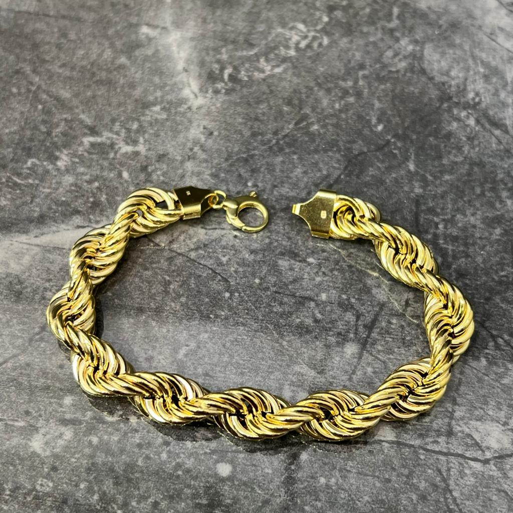 14k gouden armband rope chain schakel dik model, Ophalen of Verzenden, Nieuw, Goud