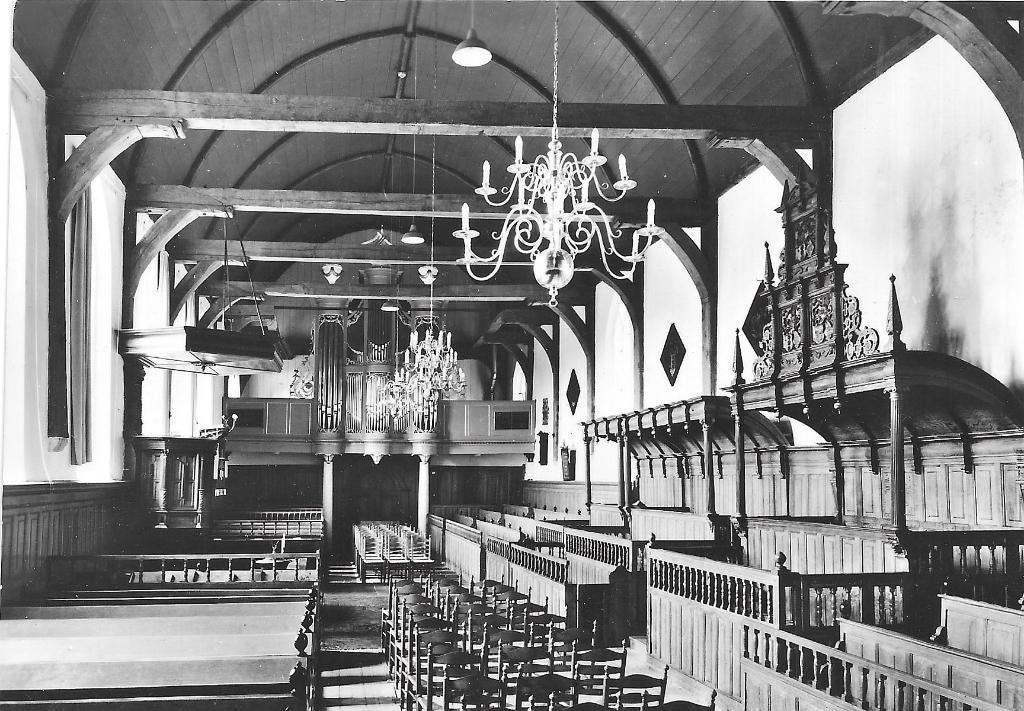 AK Wommels - Ned. Herv. Kerk, interieur, Verzenden, 1960 tot 1980, Ongelopen, Friesland