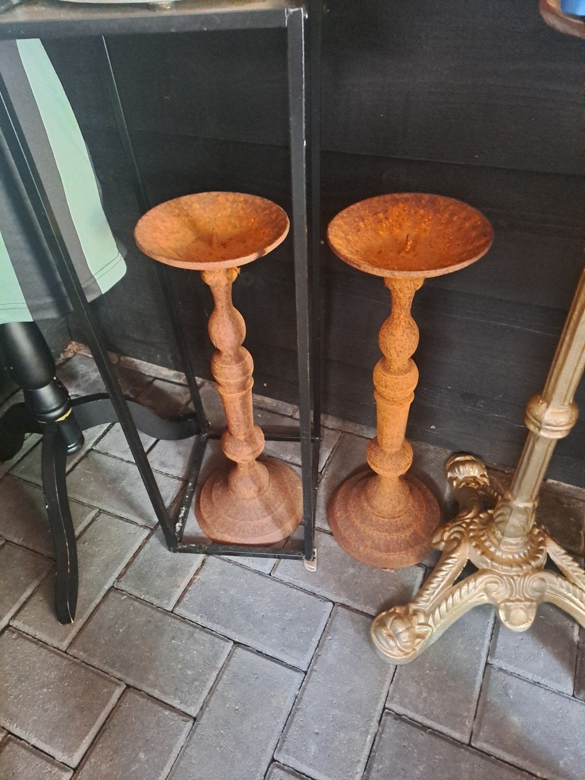 Gietijzeren kandelaars, Antiek en Kunst, Ophalen, Overige materialen