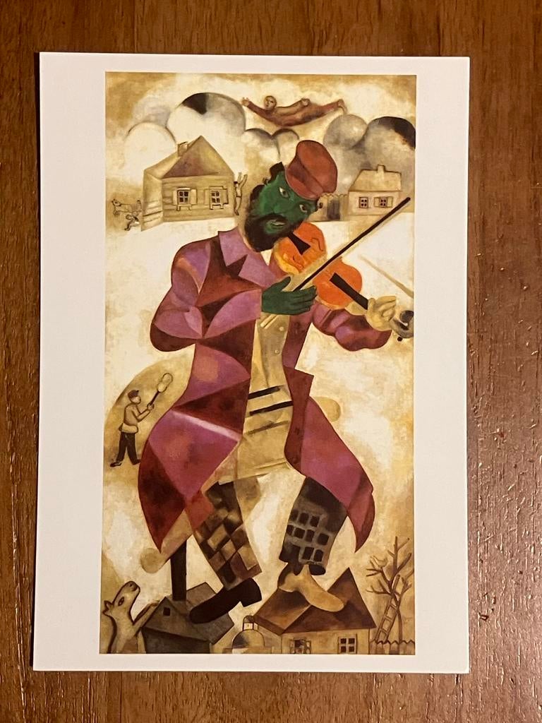 Marc Chagall - De Groene Violist, 1918, Verzamelen, Ansichtkaarten | Themakaarten, Ongelopen, 1980 tot heden, Muziek, Ophalen of Verzenden