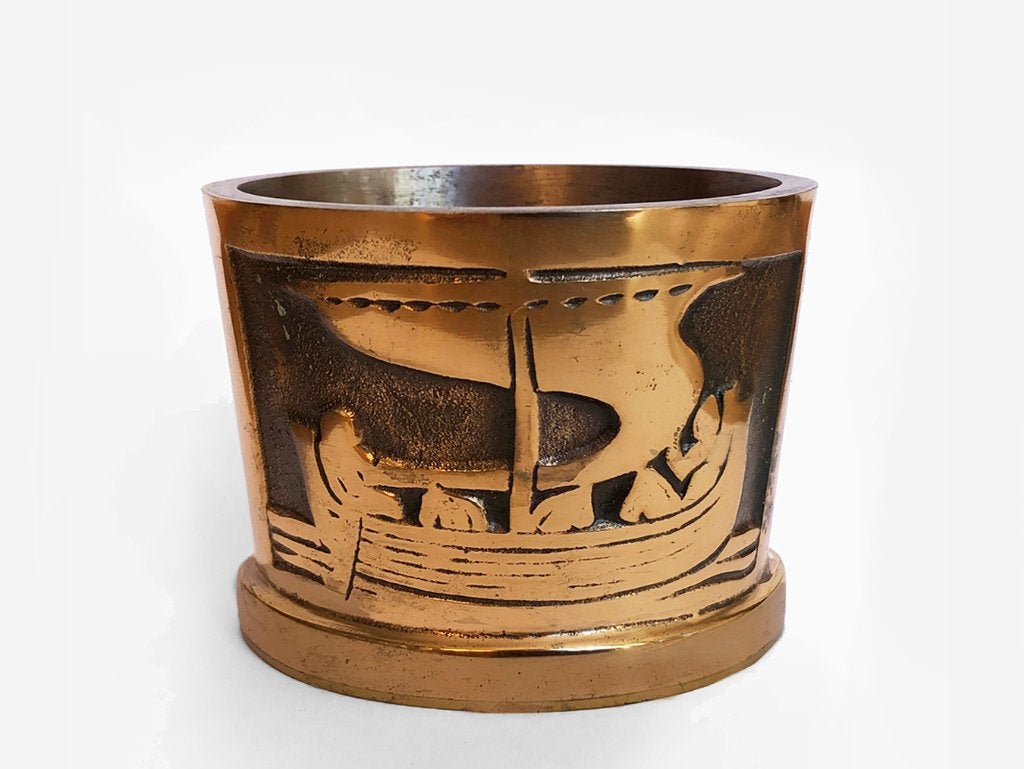 Aedel Malm Denmark bronzen beker, Antiek en Kunst, Ophalen of Verzenden, Brons