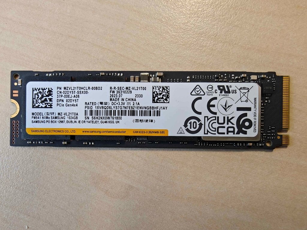 Samsung PM9A1 NVMe SSD 1TB M.2 PCIe Gen4x4, Ophalen, Intern, SSD, Zo goed als nieuw