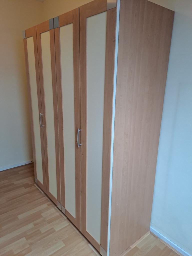 Garderobe/Vouwdeurkast ahorn-vanille (1.97x1.50x57 cm), Huis en Inrichting, Kasten | Kledingkasten, Ophalen, Overige materialen