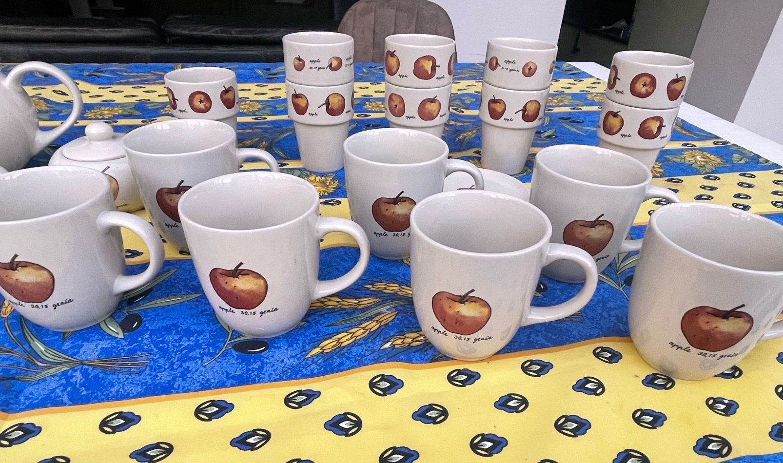 Apple Jet Ter Steege Rijssen servies ontbijt mok en beker, Huis en Inrichting, Nieuw, Ophalen of Verzenden, Overige stijlen, Kop(pen) en/of Schotel(s)