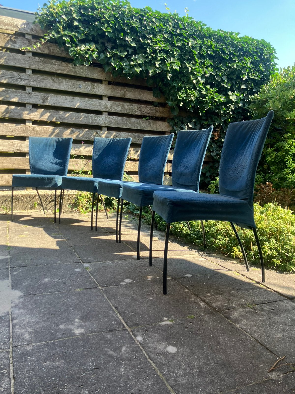 Montis Spica stoel 5x, Gebruikt, Blauw, Design, Leer