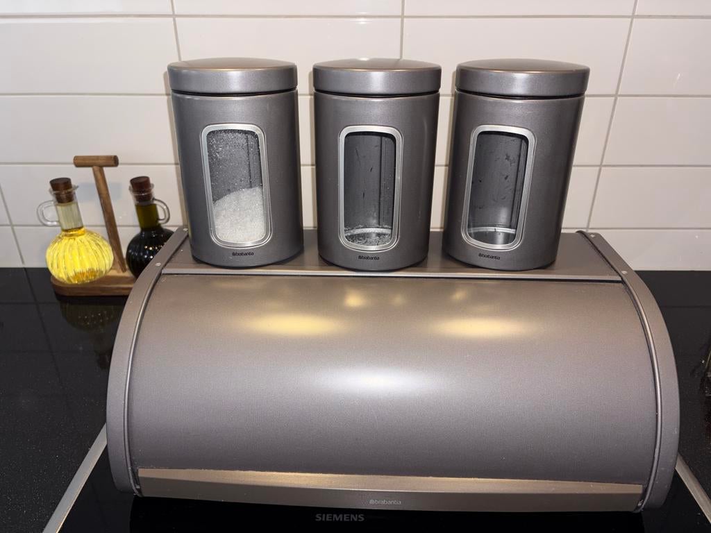 Brabantia broodtrommel en voorraadpotten, Ophalen of Verzenden, Gebruikt
