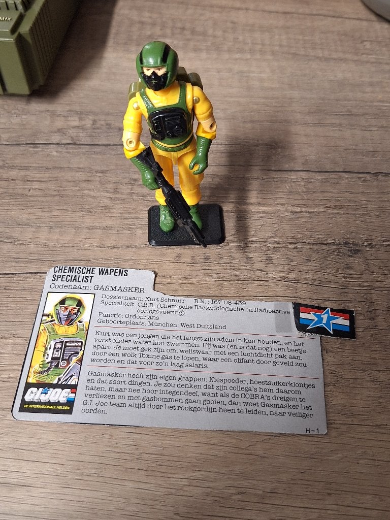 Vintage Hasbro GIJoe action figure Airtight 1985 + filecard, Ophalen of Verzenden, Zo goed als nieuw