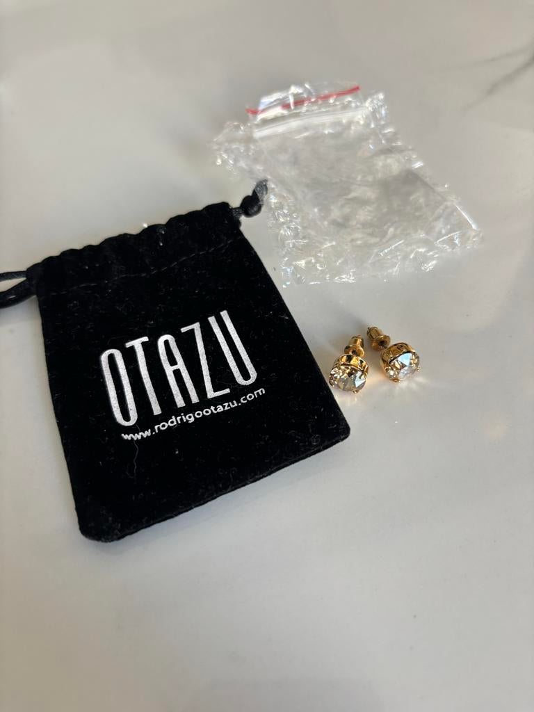 Otazu Oorbellen Goudkleurig met Kristal, Met kristal, Overige materialen, Nieuw, Ophalen of Verzenden