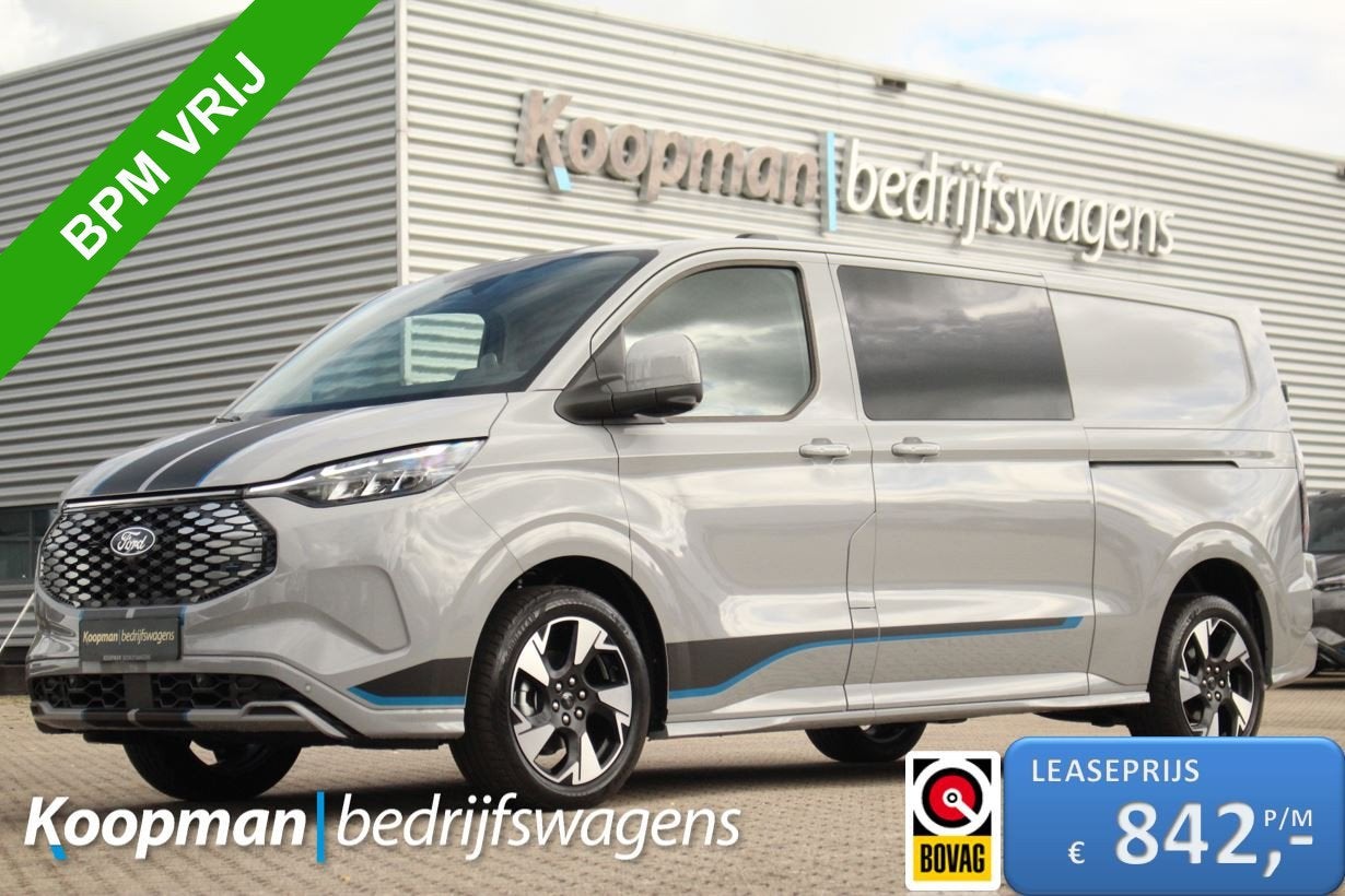Ford E-Transit Custom 320 L2H1 Sport DC 71 kWh | 160kW/218pk, Automaat, Adaptive Cruise Control, 71 kWh, 2800 kg