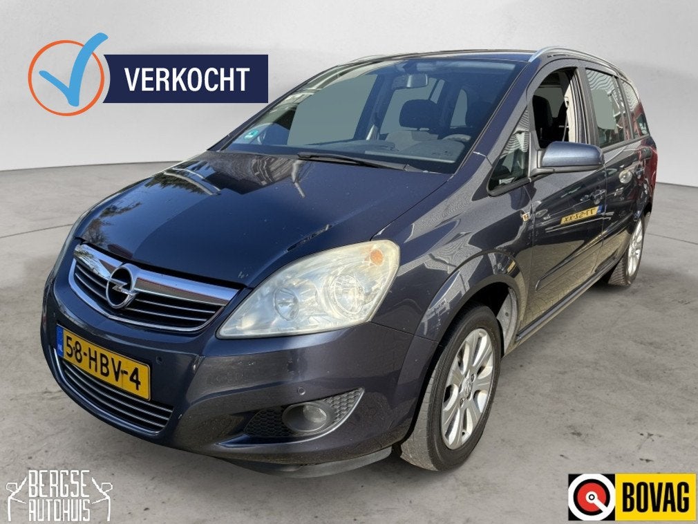 Opel Zafira 1.8 Temptation 7Prs Cruise Airco Lmv Trekhaak, Auto's, Stof, Gebruikt, Zwart, 4 cilinders