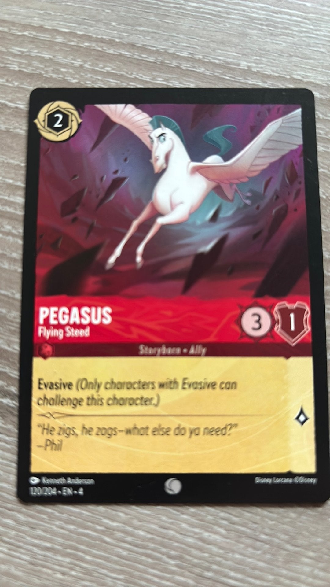 Disney Lorcana Pegasus flying steed 120-204 4URS nonfoil, Ophalen of Verzenden, Zo goed als nieuw