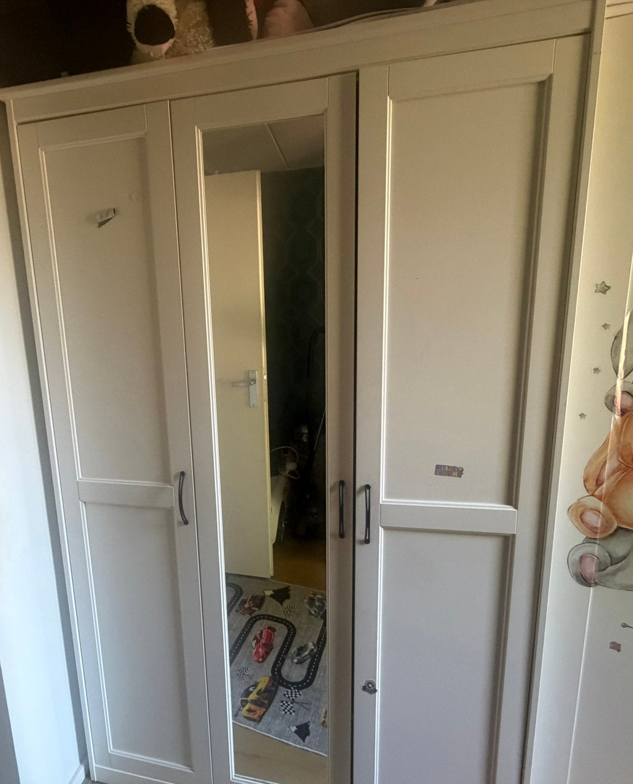 2 kledingkasten met spiegel – wit, Huis en Inrichting, Kasten | Kledingkasten, Ophalen, Zo goed als nieuw, 150 tot 200 cm, 50 tot 75 cm