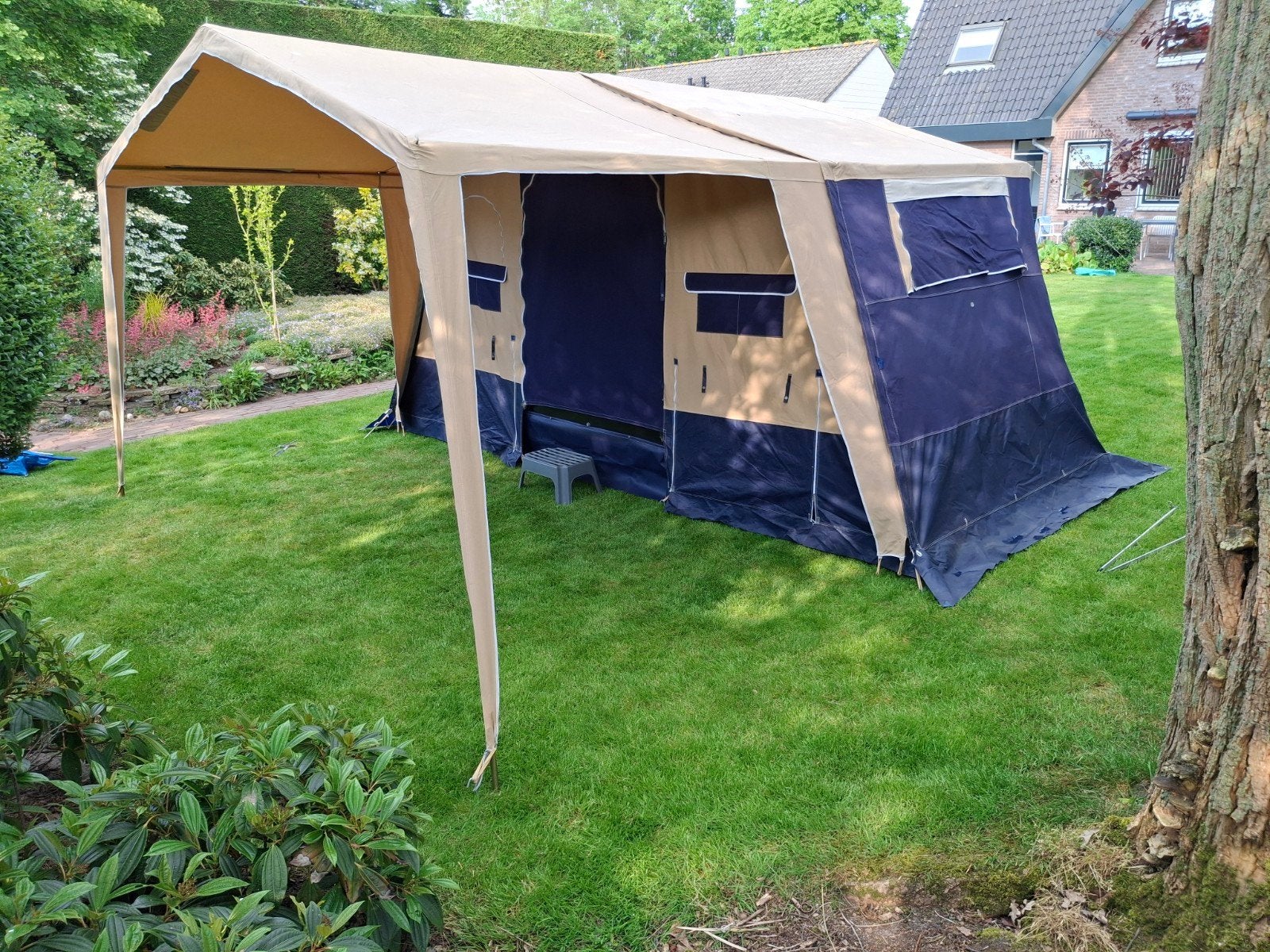 Trigano Ocean blauw, 2004, Caravans en Kamperen, Vouwwagens, Ophalen