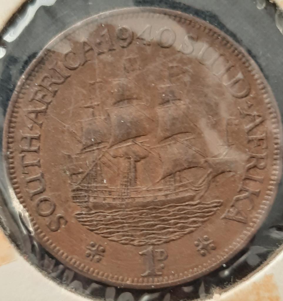 Zuid-Afrika 1 penny 1940 (zonder ster na datum), Ophalen of Verzenden, Zuid-Afrika, Losse munt