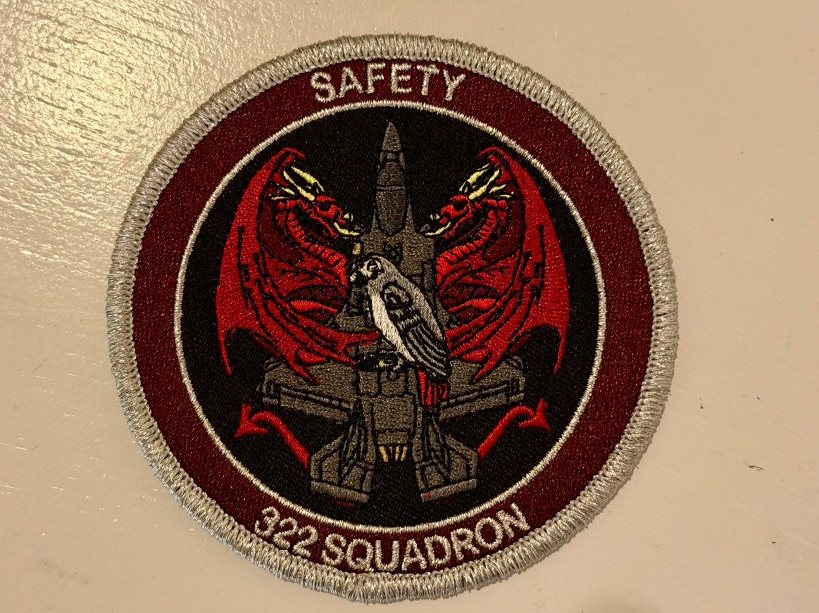 Patch RNLAF 322 SQN Safety, Ophalen of Verzenden, Luchtmacht, Nederland, Embleem of Badge