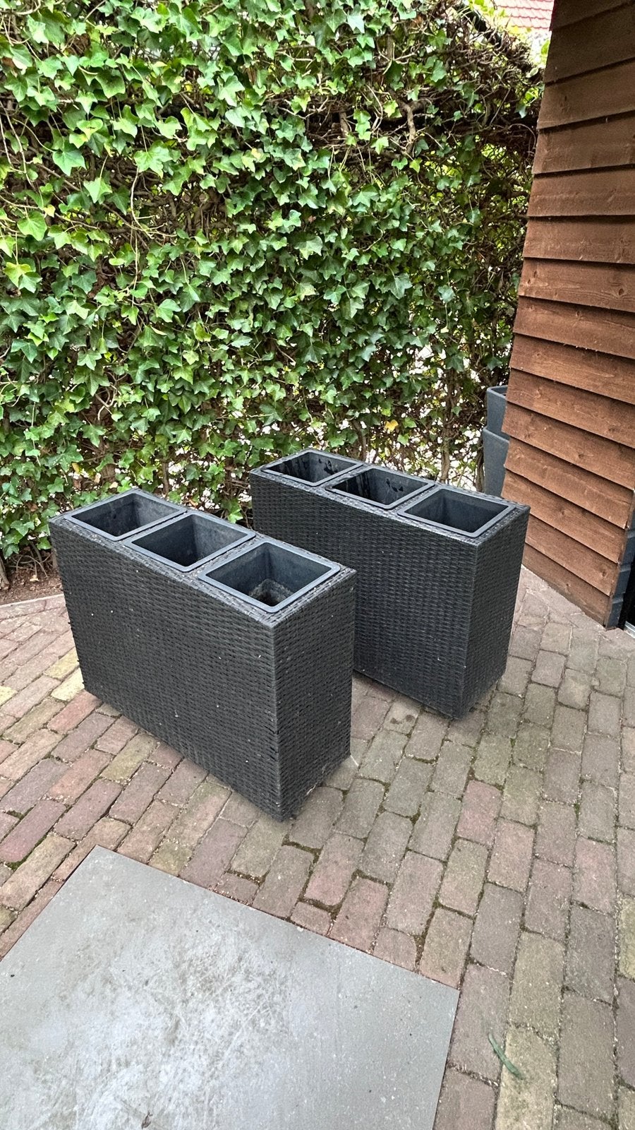 2 x verrijdbare bloembak op wieltjes, Ophalen of Verzenden, Zo goed als nieuw, Hout