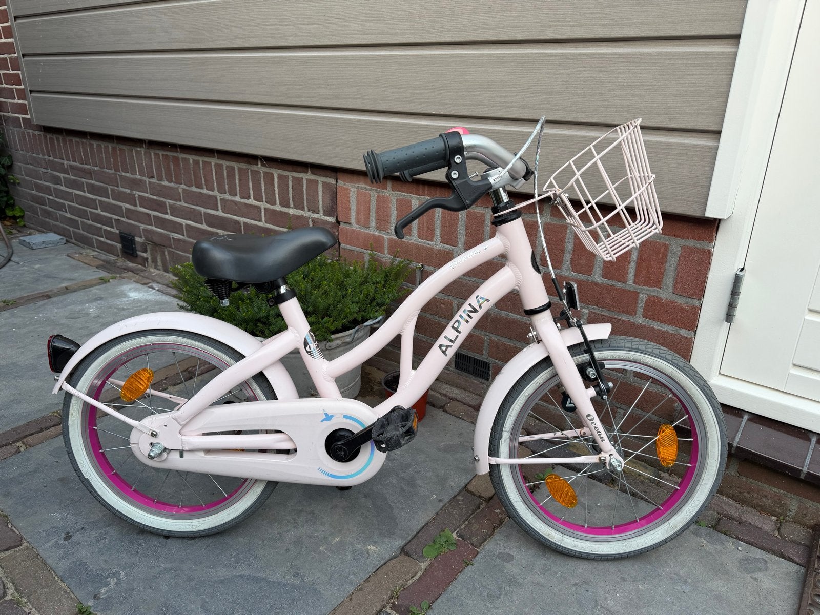 Alpina Ocean Pastel Pink Matt fiets 16 inch, Ophalen, Gebruikt, Terugtraprem, 16 tot 20 inch