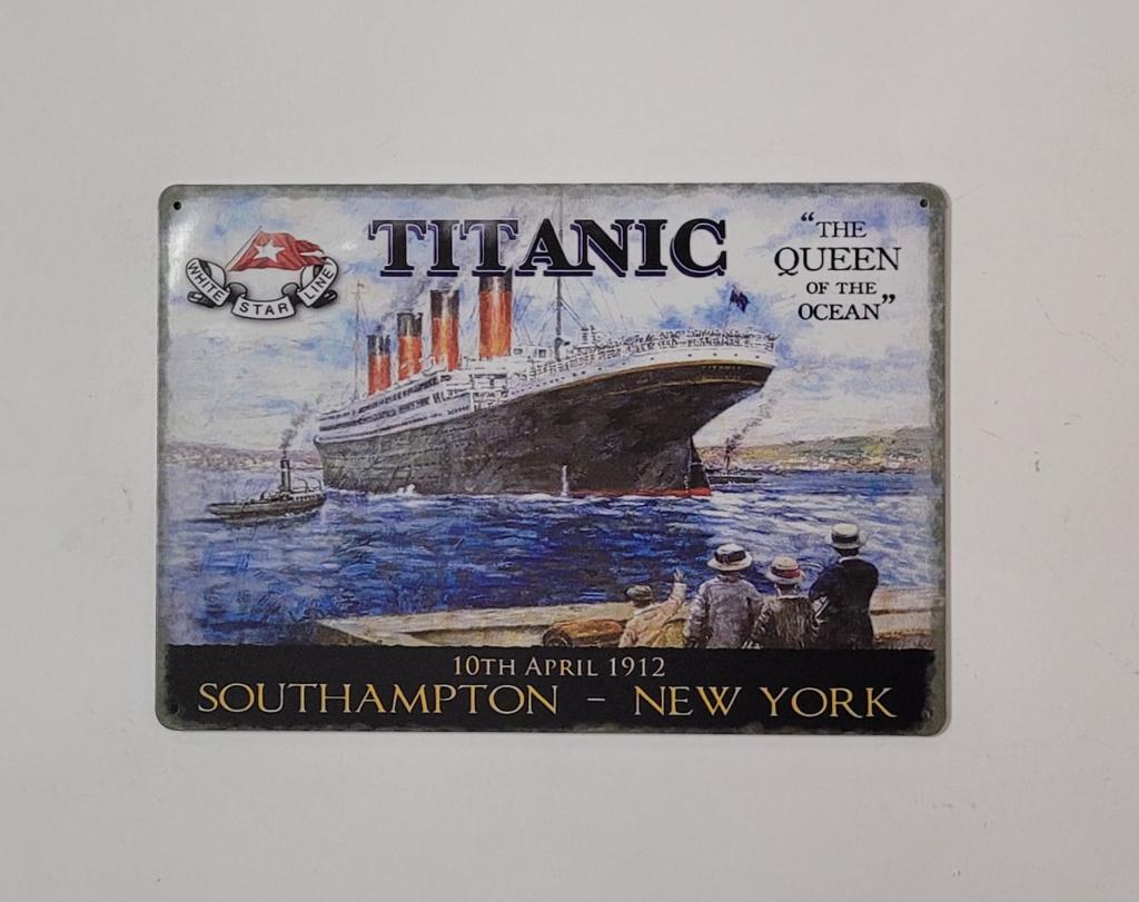 Titanic queen of the ocean schip reclamebord van metaal deco, Verzamelen, Merken en Reclamevoorwerpen, Reclamebord, Info@deconoord.nl
