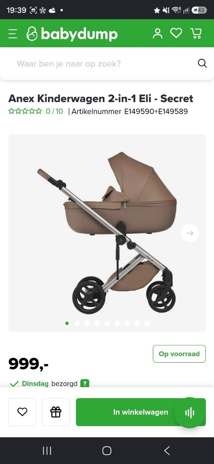 Complete Anex Eli Kinderwagen + Britax Römer Autostoel & Acc, Gebruikt, Combiwagen, Met autostoeltje, Ophalen
