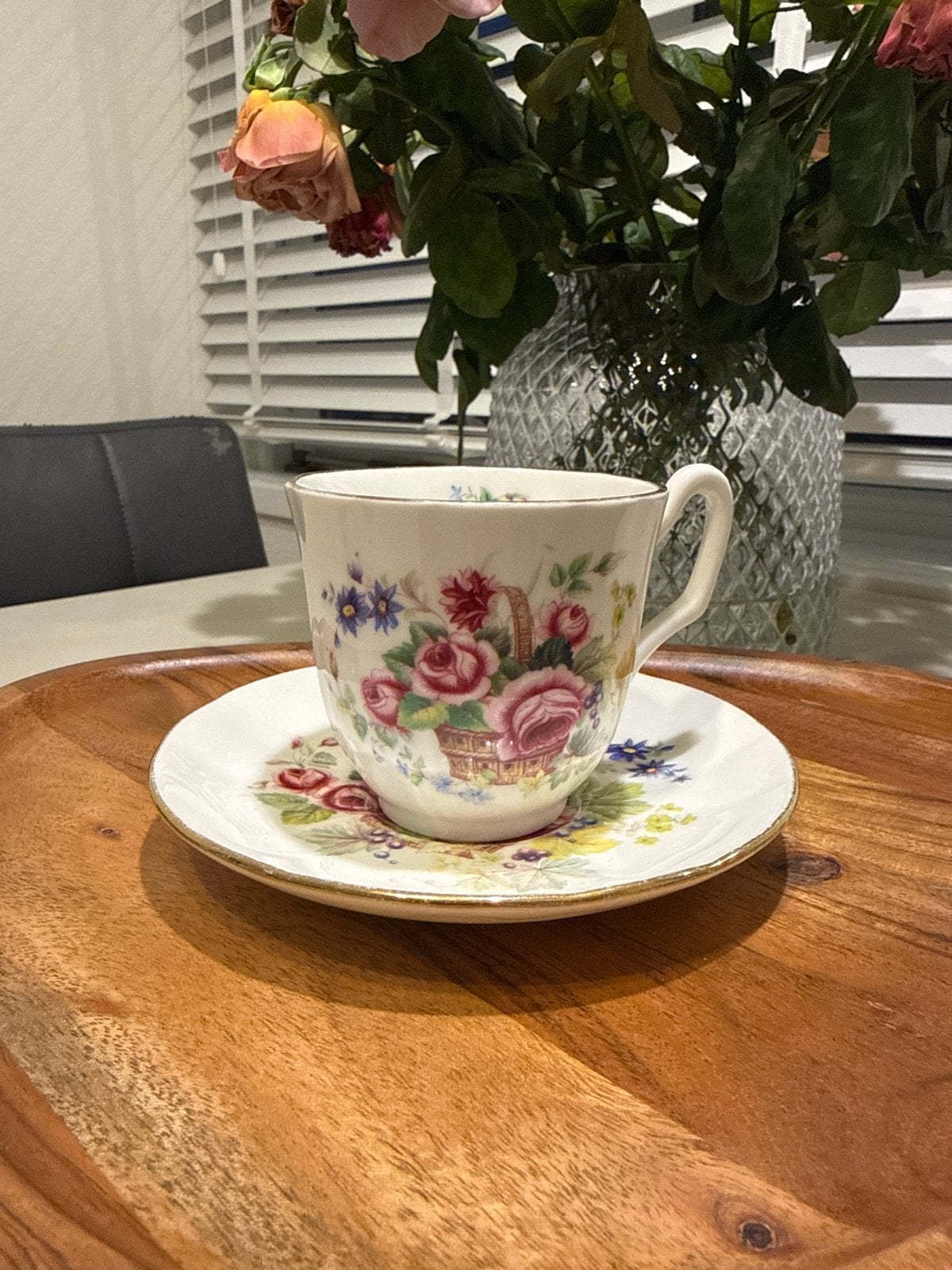 Vintage Jason Works Nanrich Pottery Theekopje met Schotel, Ophalen of Verzenden