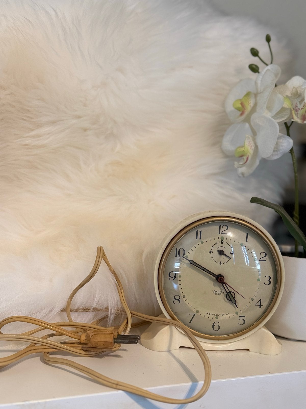Vintage Smiths Sectric wekker - Crème, Antiek en Kunst, Ophalen of Verzenden