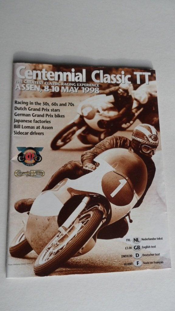 TT Assen Centennial Classic 1998 motorwegrace programma, Ophalen of Verzenden, Zo goed als nieuw, Motoren